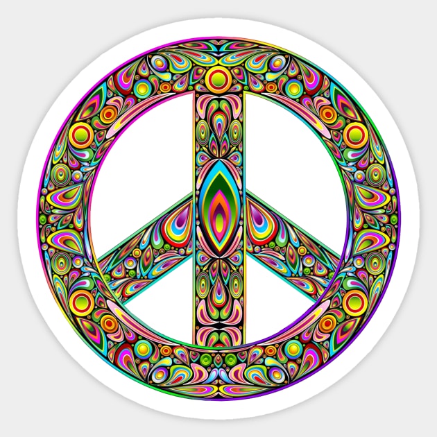 colorful decorated peace symbol Sticker by pickledpossums